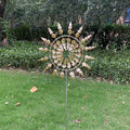 30cm/11.81in Courtyard Garden Lawn Outdoor Decoration, Unique Wind Collector Magic Kinetic Energy Metal Windmill Spinner Solar Wind Catcher