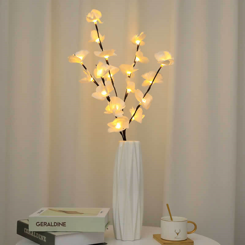 White Twig Branches 32IN 100 LED with Timer Battery Operated;  Artificial Tree Branch with Warm White Lights for Holiday Xmas Party Decoration Indoor Outdoor Decor