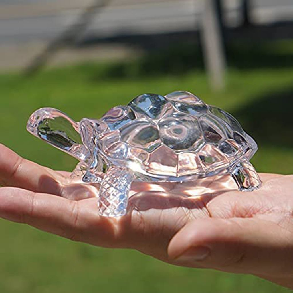 1pc Crystal Turtle Figurine, Miniature Tortoise Statue, Chinese Lucky Feng Shui Ornament For Home Office Desk Decoration Accessories Wedding, Home Decor, Mother's Day Gift,Christmas Gift