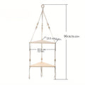 1pc Handwoven Wooden Triangle Storage Rack for Flower Pots, Pendants, and Room Decor - Stylish and Functional Home Decor