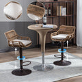 Modern Swivel Bar Stools Set of 2 Adjustable Counter Height Chairs with Footrest for Kitchen, Dining Room (Beige)