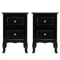 2pcs Country Style Two-Tier Night Tables Large Size Black