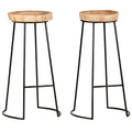 Bar Stool Set of 2 Natural, Black