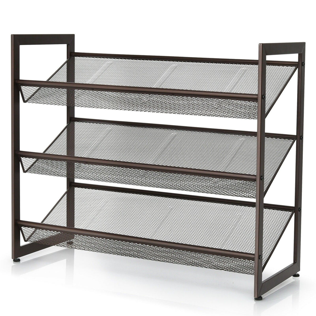 Adjustable to Flat or Slant Shoe Organizer Stand