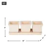 WHITE SQUARE CERAMIC SMALL PLANTER SET OF 3