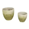 Set of 2 Rustic Weathered Cement Flower Pots - Perfect for Garden and Home Decor