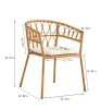 Outdoor dinner simple bamboo woven chair table legs
