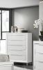 1pc Modern Contemporary Chest Five Storage Drawers White Cream Finish Bedroom Wooden Furniture
