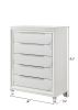 1pc Modern Contemporary Chest Five Storage Drawers White Cream Finish Bedroom Wooden Furniture
