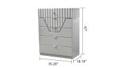 Da Vinci Modern Style 5-Drawer Chest Made with Wood in Gray