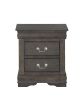 Dark Grey 2-Drawer Nightstand