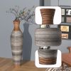 39-Inch-Tall Vase, Brown Decorative Floor Vase, Classic Neat Floor Vase Tall Freestanding Flower Holder, Artificial Rattan Vase, PVC Floor Vase