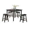 Gaucho Counter Height Set (5Pc Pk) in Black