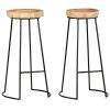 Bar Stools 2 pcs Solid Acacia Wood