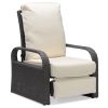 Outdoor Garden Recliner, Automatic Adjustable Wicker Lounge Recliner Chair with Comfy Thicken Cushion, All Weather Aluminum Frame