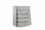 Da Vinci Modern Style 5-Drawer Chest Made with Wood in Gray