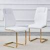 Modern dining chairs, dining room chairs, and golden leg cushioned chairs made of artificial leather, suitable for kitchens, living rooms, bedrooms