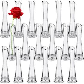 Vase 18 Pcs Clear Tall Glass Bud Vases Bulk Single Stem Flower Glass Vase Skinny Decorative Cylinder Vases for Centerpieces Home