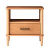Transitional Solid Wood Spindle Nightstand – Caramel