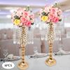 6/10 Pcs Crystal Flower Stand Wedding Centerpieces For Tables Pillar Flower Vase Party Decor