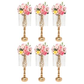6/10 Pcs Crystal Flower Stand Wedding Centerpieces For Tables Pillar Flower Vase Party Decor