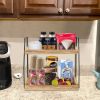 1 piece double layer kitchen bedroom bathroom counter storage rack cosmetics dresser organizer counter storage rack washing supplies storage rack