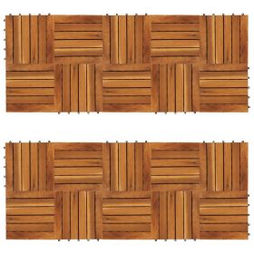 Decking Tiles Vertical Pattern 11.8"x11.8" Acacia Set of 20