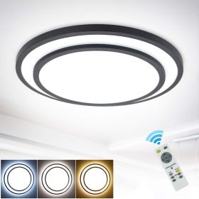 Depuley 50cm 48W Modern Smart Round LED Ceiling Light with Remote Control 3 Color Changeable for Bedroom Living Room Office (Wattage: 220-240V)