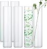 6 Pack Glass Cylinder Vases Clear Flower Vase Floating Candle Holders Centerpiece Vases Tall Skinny Floating Candle Vases Decor