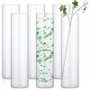 6 Pack Glass Cylinder Vases Clear Flower Vase Floating Candle Holders Centerpiece Vases Tall Skinny Floating Candle Vases Decor