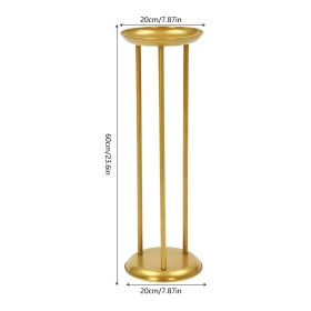 6 Pcs Gold Flower Display Stand Road Lead Centerpiece Vase Decorative Flower Stand for Wedding Decor (Color: 60cm)