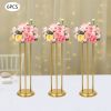 6 Pcs Gold Flower Display Stand Road Lead Centerpiece Vase Decorative Flower Stand for Wedding Decor