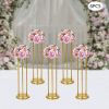 6 Pcs Gold Flower Display Stand Road Lead Centerpiece Vase Decorative Flower Stand for Wedding Decor
