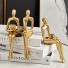 Golden Sitting Abstract Sculpture for Modern Home Decor - Creative Art Piece